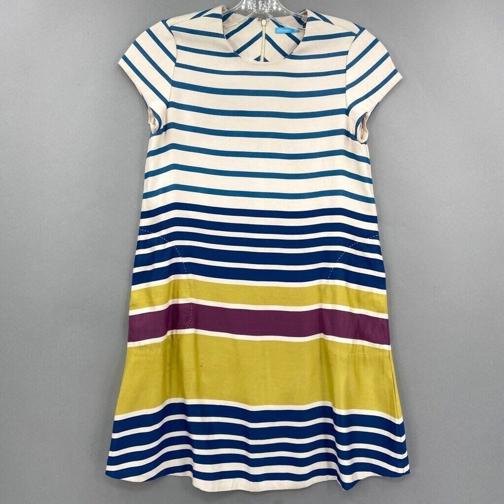 J McLaughlin Dress‎ Shift Womens XS Catalina Cloth Multicolor Stripe Cap Sleeve